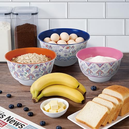 Melamine Mixing Bowl Set with Lids (3 Count)