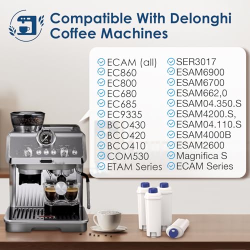 DLSC002 Water Filter Replacement For Delonghi Coffee Machine Filter (6 Count)
