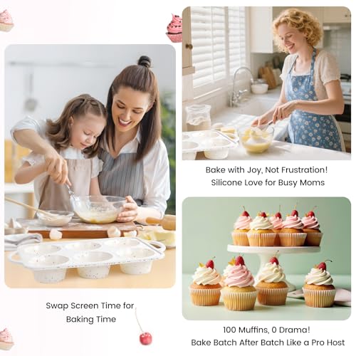 Silicone Jumbo Muffin Pan with Metal Frame (2 Count)