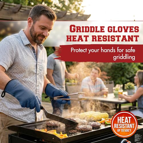 Silicone Griddle Grill Gloves Heat Resistant Oven Mitts