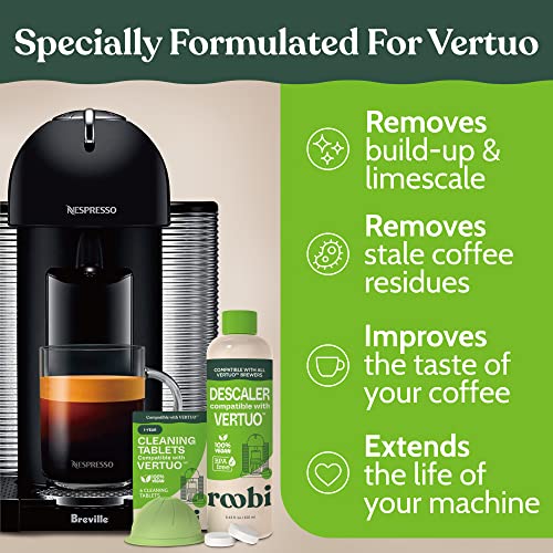 Nespresso Compatible Vertuo Cleaning & Descaling Kit (8.45 Fl Oz)