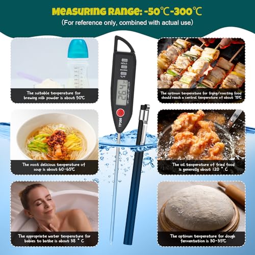 3 Set Digital Food Thermometer Long Probe Instant (3 Count)