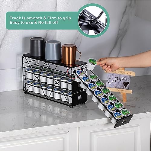 K Cup Holder 3 Tier Coffee Pod Holder for K Cup Organizer Save Space Countertop Kitchen