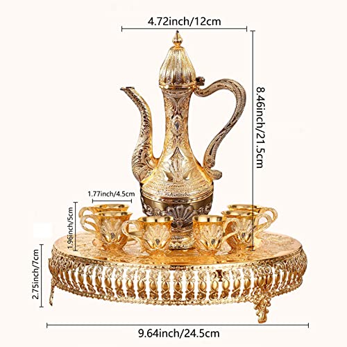 Turkish Tea Coffee Cup and Pot Set Including Teapot