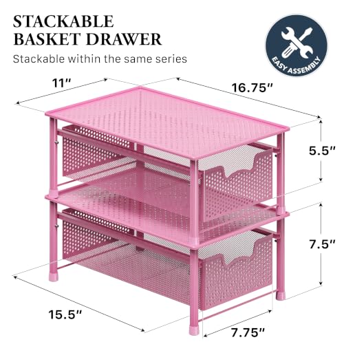 Stackable Cabinet Basket Drawer Organizer