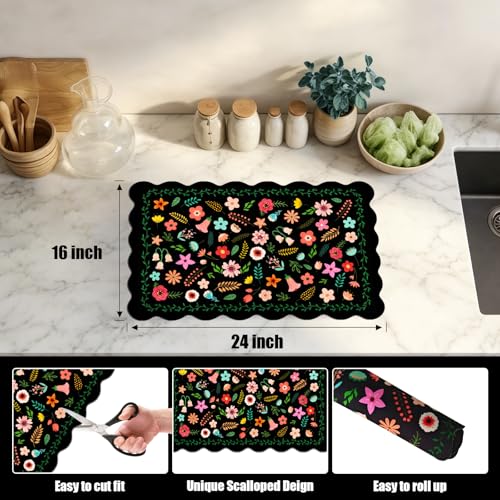 Scalloped Dish Drying Mats for Kitchen Counter