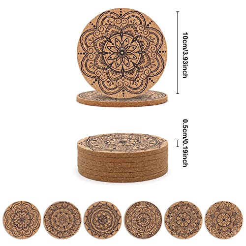 Cork Coasters for Drinks Absorbent Non Slip 12pcs 4 Inch India