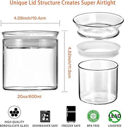 17oz Glass Jars with Airtight Lid (6 Count)