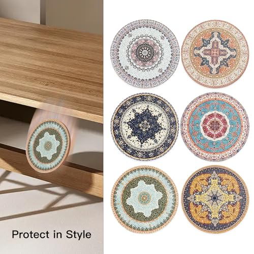 Cork Coasters for Drinks Absorbent Non Slip 12pcs 4 Inch Persian (12 Count)