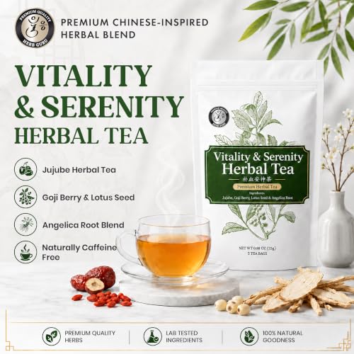 Calm Energy & Daily Balance Traditional Chinese Herbal Tea for Modern Wellness (5 Count)