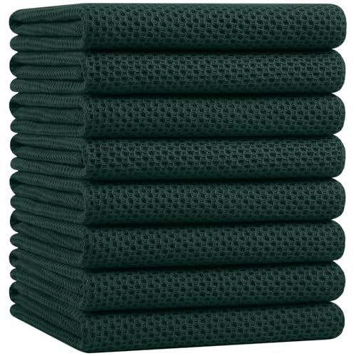 100% Cotton Oversized Waffle Weave Kitchen Towels 8 (8 Count)