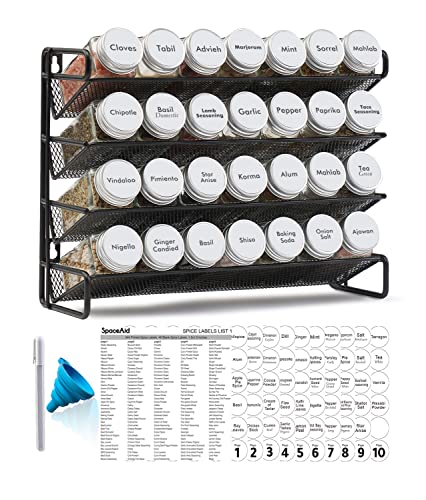 Spice Rack Organizer with 28 Spice Jars (28 Count)