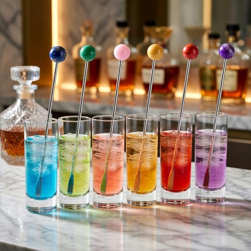 6 Pcs 7.5'' Metal Stir Sticks