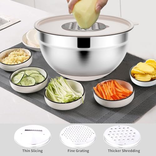20PCS Stainless Steel Mixing Bowls with Airtight Lids Set