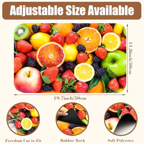 Fresh Fruits Dish Drying Mat for Kitchen Counter Coffee Bar Mat Hide Stain Absorbent Non