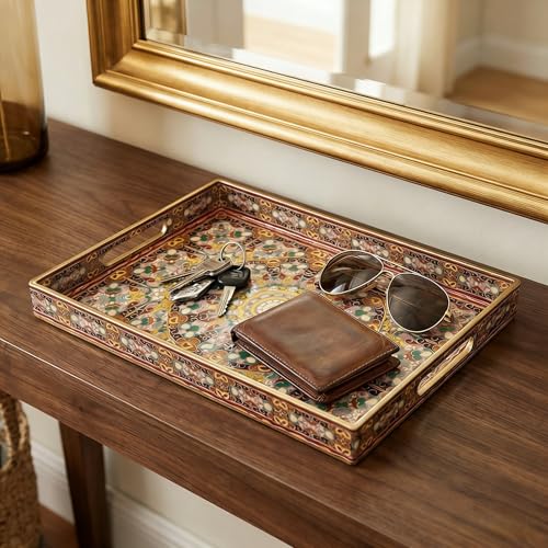 2pcs Boho Red Decorative Serving Tray