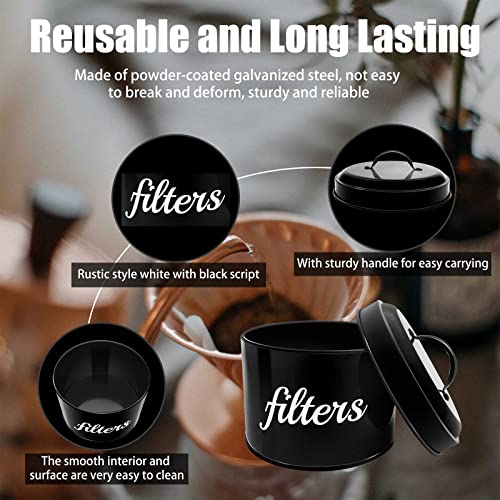 White Enamel Coffee Filter Holder with Lid
