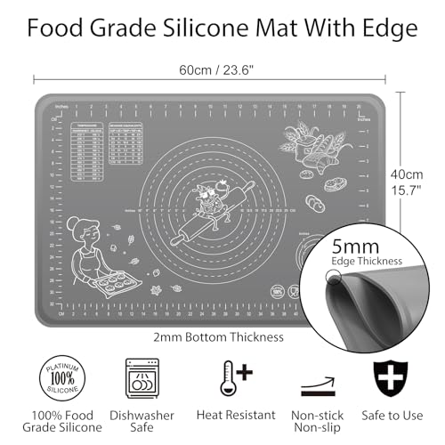 Silicone Baking Mat 24" x 16" Extra Thick Non