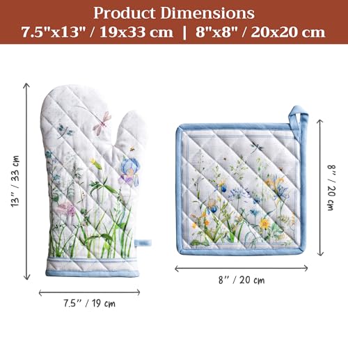 100% Cotton Oven Mitt & Pot Holder Set