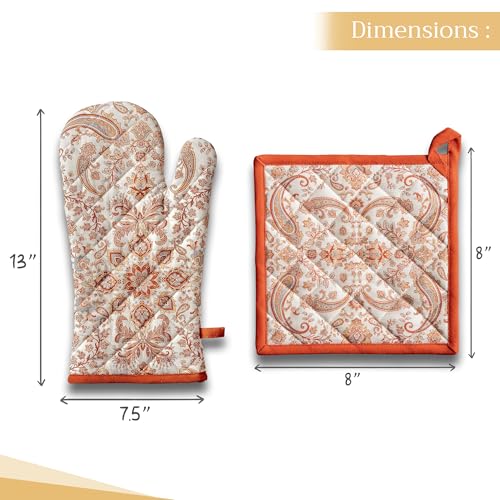 100% Cotton Oven Mitt & Pot Holder Set (2 Count)