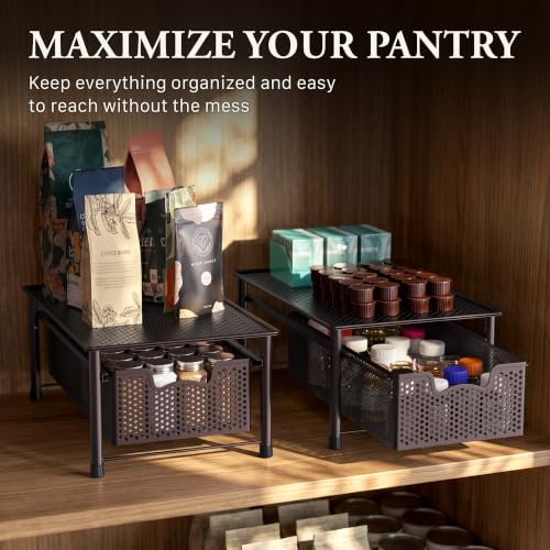 Stackable Cabinet Basket Drawer Organizer