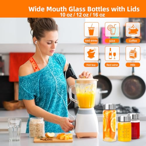 Glass Juice Bottles 4 Pack 20 oz (4 Count)
