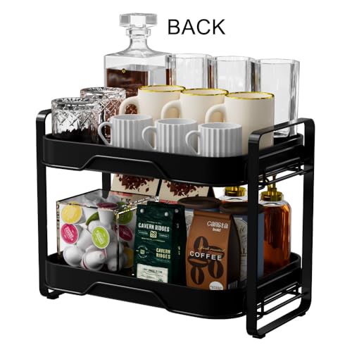 2 Tier Cup Drying Rack & Coffee Bar Accessories with Drying Tray