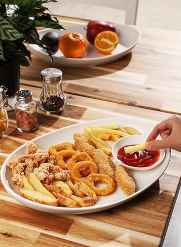 2 Pack Porcelain Oval Serving Platters (2 Count)