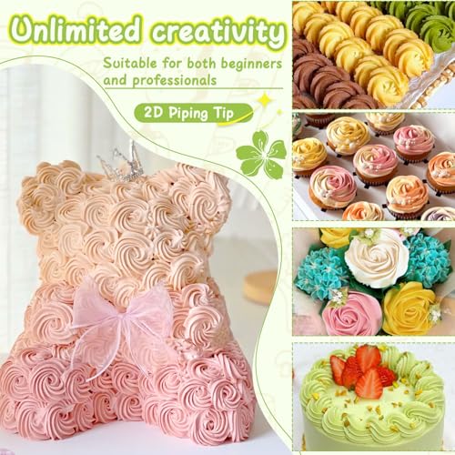 3pcs 2D Cake Piping Tips with 20 Piping Bags (3 Count)