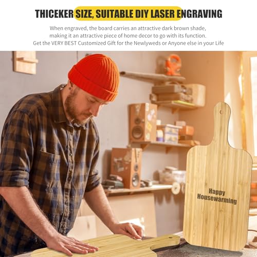 6 Pcs Bamboo Cutting Boards Bulk Thicken for Chopping Serving (6 Count)