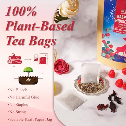 Raspberry Hibiscus Herbal Tea Bags 100 Count