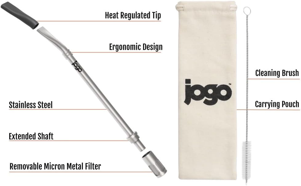 JoGo - Portable Coffee and Tea Brewing Straw - Reusable Coffee Maker Made of Stainless Steel with Single Serve Strainer - Filter Function for Hot and Cold Brew - Ideal for Coffee and Loose Leaf Teas