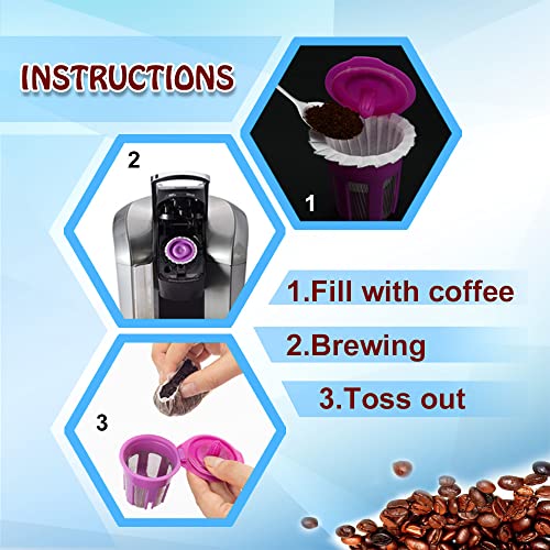 600 Count Kcup Filters disposable with 2 Pack Reusable Coffee Pods for Keurig1.0 and 2.0 Coffee Makers