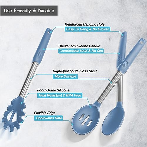 Silicone Spatula and Cooking Spoon (5 Count)
