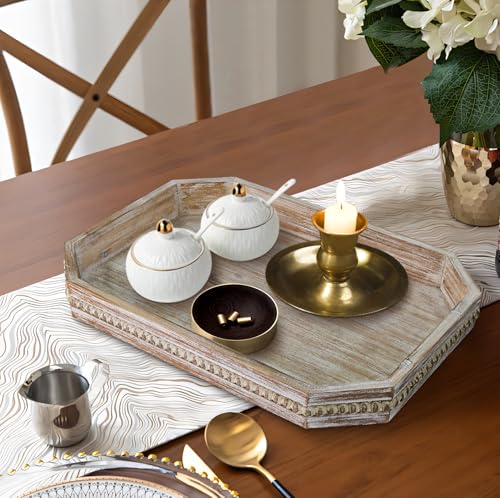Octagonal Wood Serving Tray