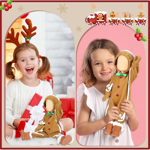 1 Sets Christmas Doll Clothes 18 Inch Gingerbread Man for 18 Inch Doll Costume Outfits Accessories Xmas Gifts (2 Count)