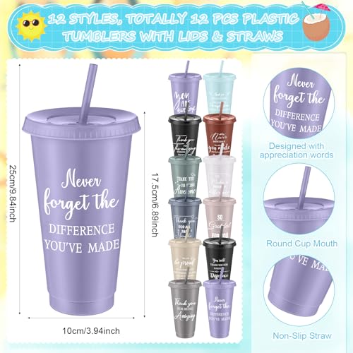 36 Pcs Employee Appreciation Gifts Bulk 24 oz Thank You Tumbler with Lid and Straw Mini Spiral Notebooks and Pens Appreciation Gifts for Team Employee Coworkers Teacher (36 Count)