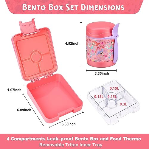 Bento Lunch Box Set With 10oz Soup Thermo