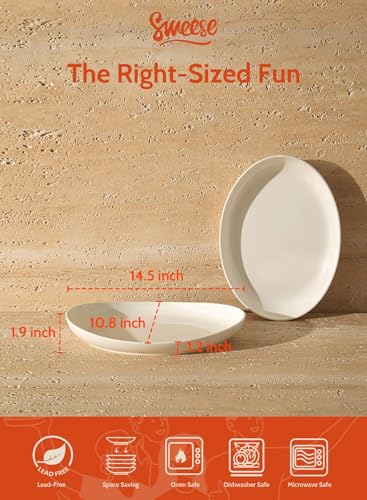 2 Pack Porcelain Oval Serving Platters (2 Count)