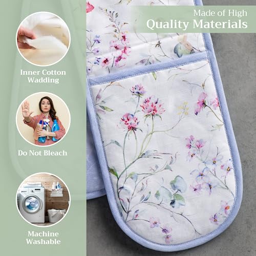 Double Oven Mitts 100% Cotton Double Oven Glove