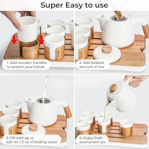 Japanese Chinese Tea Set 6 x 3.4 oz