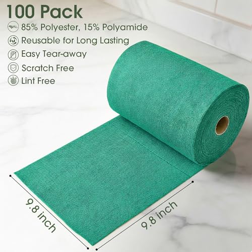 Microfiber Cleaning Cloth Roll (100 Count)