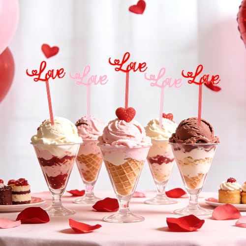 36Pcs Valentines Day Cocktail Stirrers Pink Coffee Bar Supplies