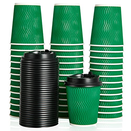 100 Count 8 oz Coffee Cups with Lids (99.99 Count)