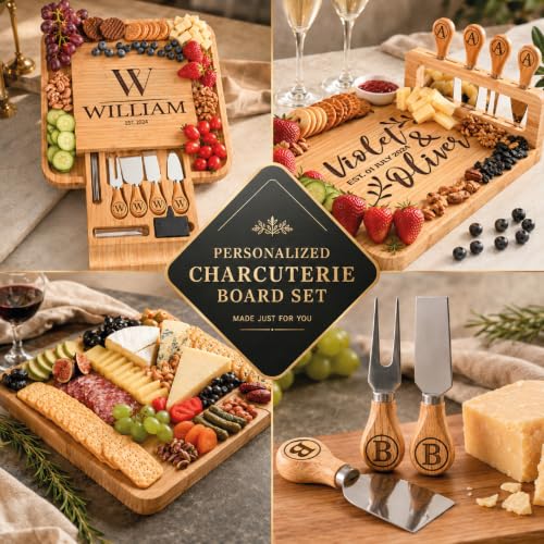 Personalized Charcuterie Board Gifts Set