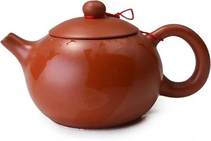 Teapot Chinese Gongfu cha Xishi Pot 7oz /210cc Purple clay ceramics Zini for Loose Tea (Red brown)