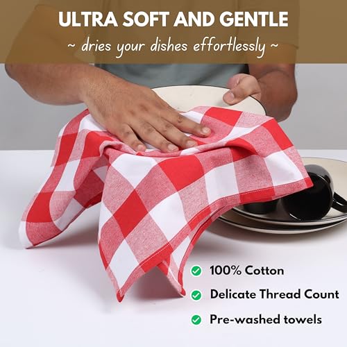 6 Pack Kitchen Towel with Hanging Loop 16x26 inches (6 Count)