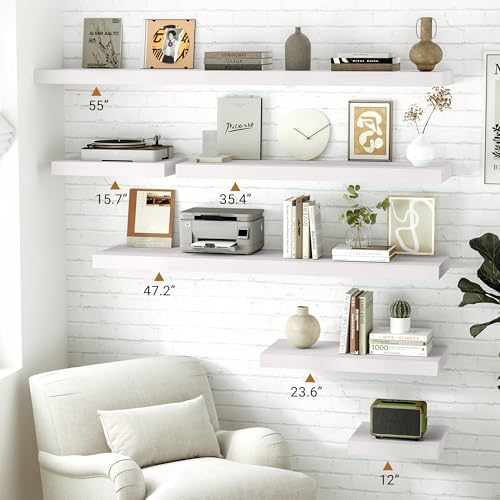 White Floating Shelves (2 Count)