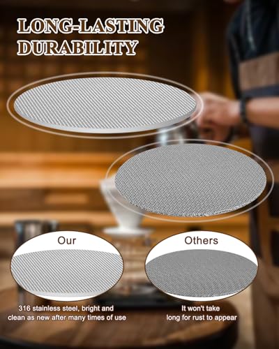 Espresso puck screen 51mm 2 Pack & Walnut Puck screen stand (3 Count)