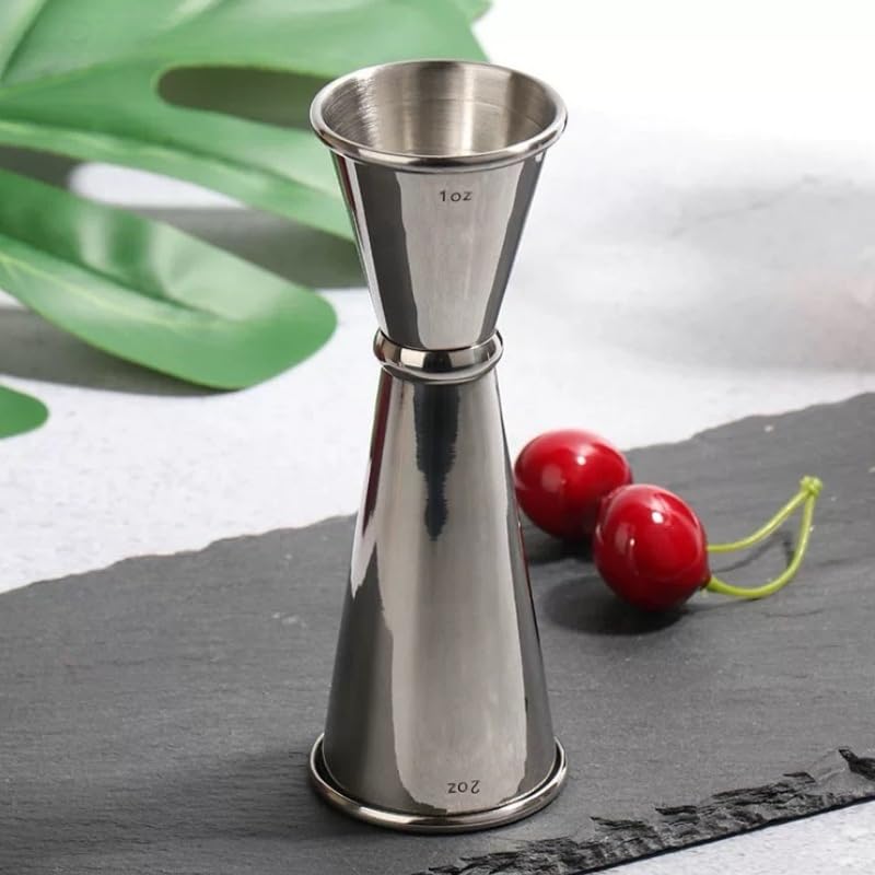 2-Piece Dual-Sided Bartending Jigger Set - 1oz & 2oz Measured Markings, 304 Stainless Steel, Food-Grade Cocktail Measuring Tool for Professional & Home Bars (2 Count)